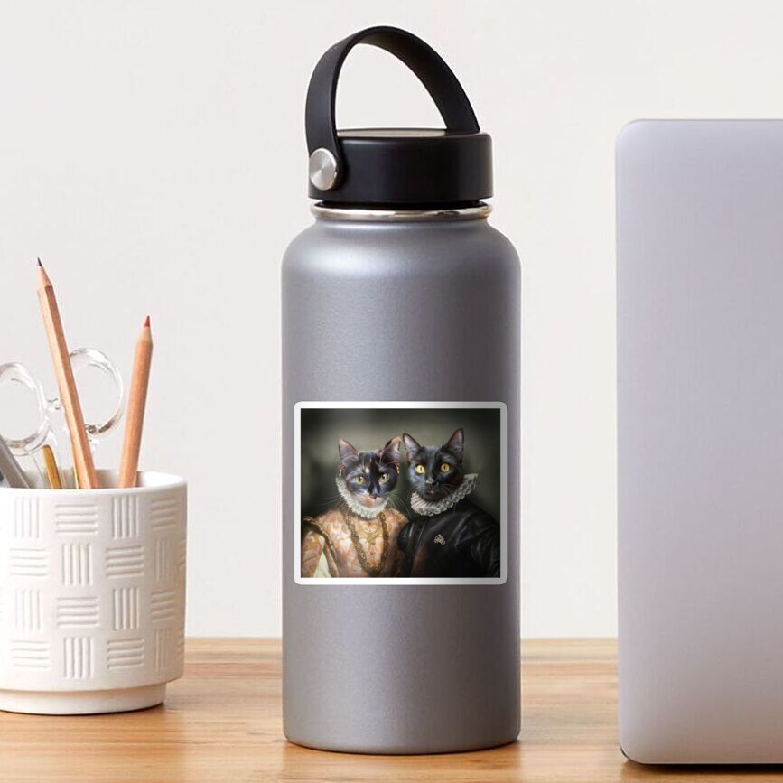Cat Portrait - Albert and Mary Sticker