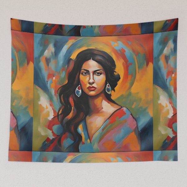 Item preview, Abstract Elegance: A Portrait in Vibrance designed and sold by Robo-toons.