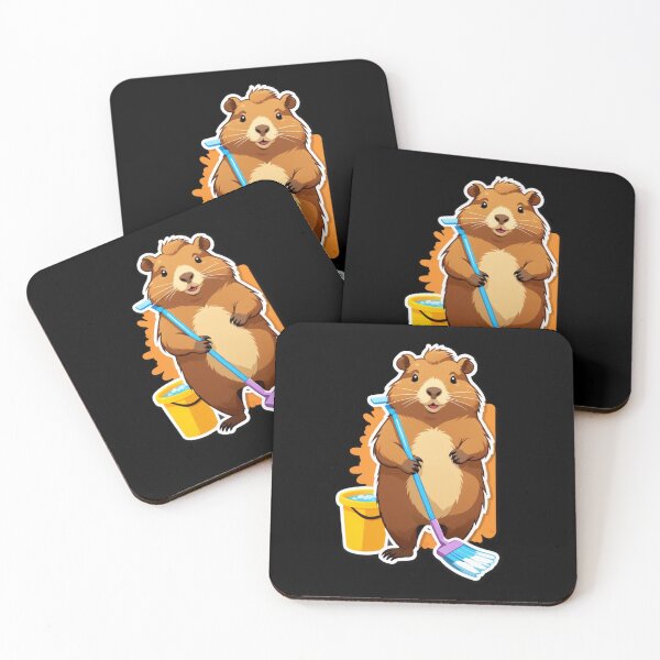 Item preview, cartoon cute capybara doing housework designed and sold by toyw02.