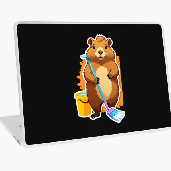 Item preview, cartoon cute capybara doing housework designed and sold by toyw02.