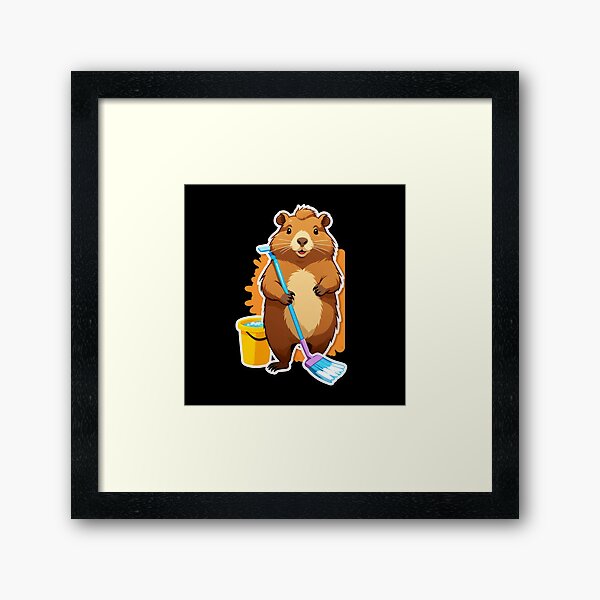 Item preview, cartoon cute capybara doing housework designed and sold by toyw02.