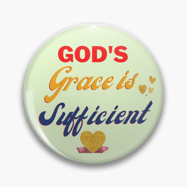 Item preview, God's Grace is Sufficient - Inspirational Bible Verse (2 Corinthians 12:9) Golden Heart, Uplifting Spiritual Message designed and sold by mileysamir7.