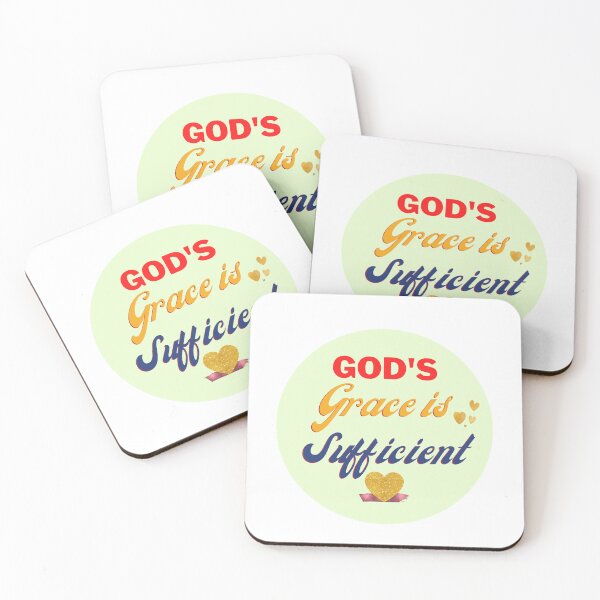 Item preview, God's Grace is Sufficient - Inspirational Bible Verse (2 Corinthians 12:9) Golden Heart, Uplifting Spiritual Message designed and sold by mileysamir7.