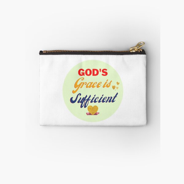 Item preview, God's Grace is Sufficient - Inspirational Bible Verse (2 Corinthians 12:9) Golden Heart, Uplifting Spiritual Message designed and sold by mileysamir7.