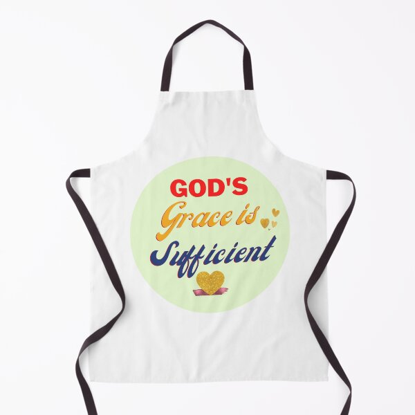 Item preview, God's Grace is Sufficient - Inspirational Bible Verse (2 Corinthians 12:9) Golden Heart, Uplifting Spiritual Message designed and sold by mileysamir7.