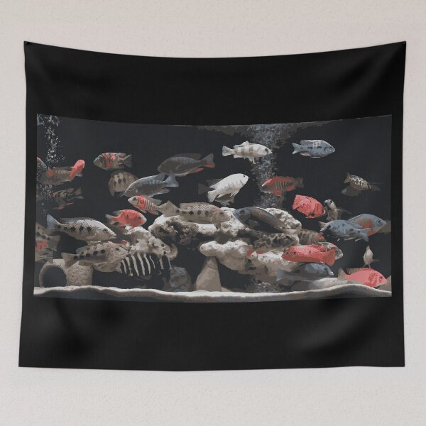 Item preview, Cichlid Tank Illustration designed and sold by Corner-Distro.