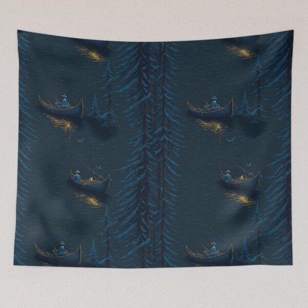 Item preview, Nocturnal Boating Scene designed and sold by Daniel Haddad.