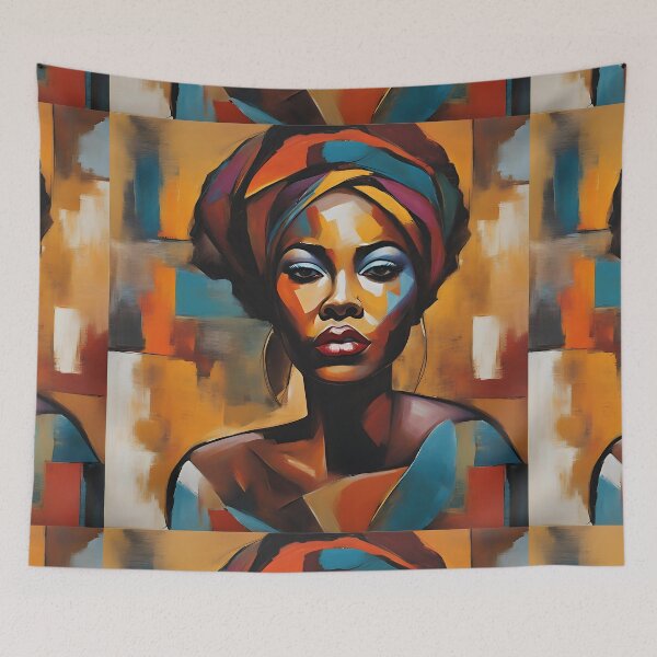 Item preview, Abstract Elegance: A Vibrant Portrait designed and sold by Robo-toons.