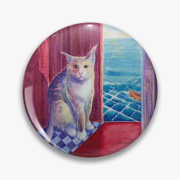 Item preview, Silent Witness - White Cat with Doorway to Other Reality designed and sold by Rene' Young.