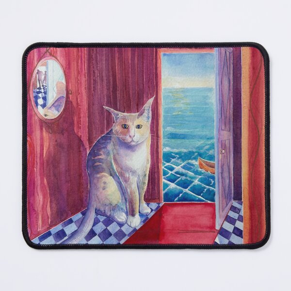 Item preview, Silent Witness - White Cat with Doorway to Other Reality designed and sold by Rene' Young.