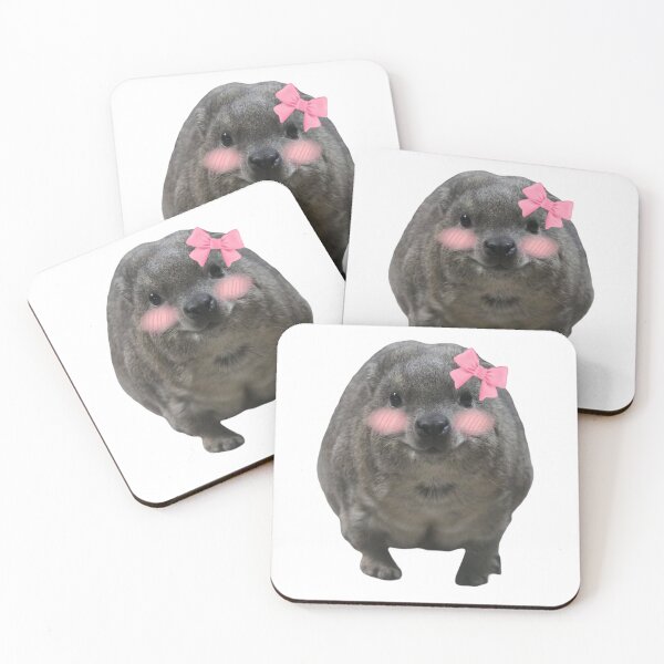 Item preview, rock hyrax blushing with bow designed and sold by SillyLittleSnek.