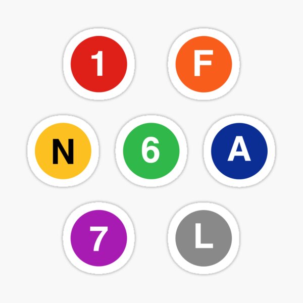 Item preview, New York City MTA Subway Lines stickers designed and sold by Mayass-Art.