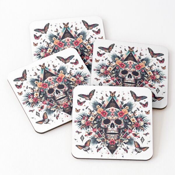 Item preview, Skull Anatomy infused in flurry of flowers butterflies  designed and sold by ZulryLifestyles.