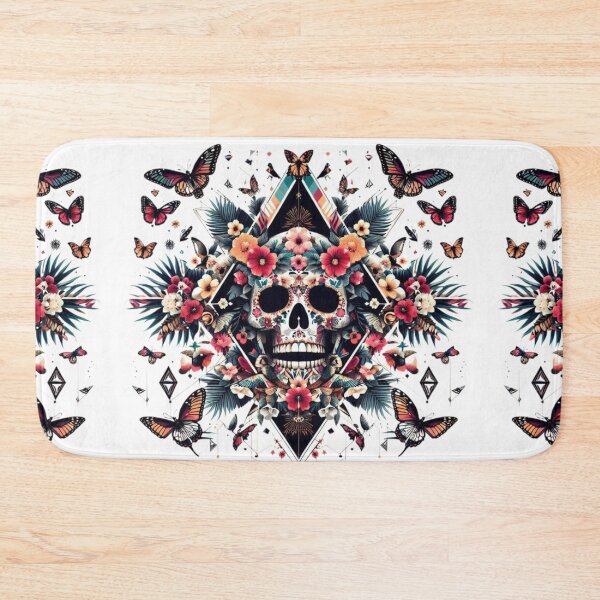 Item preview, Skull Anatomy infused in flurry of flowers butterflies  designed and sold by ZulryLifestyles.