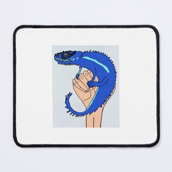 Item preview, Hand holding a blue chameleon designed and sold by icedragonart77.