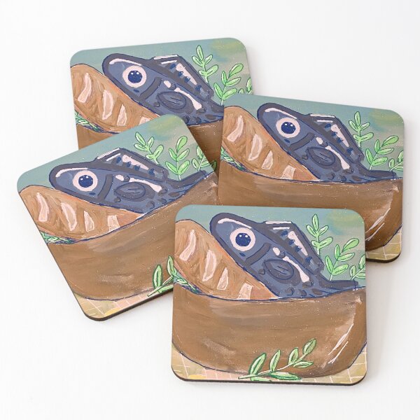 Item preview, Fish Bread Basket Painting designed and sold by the-cyan-tiger.
