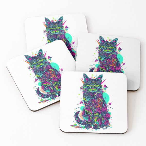 Item preview, Neon Feline: A Cosmic Tapestry designed and sold by Chaotic Cuties.