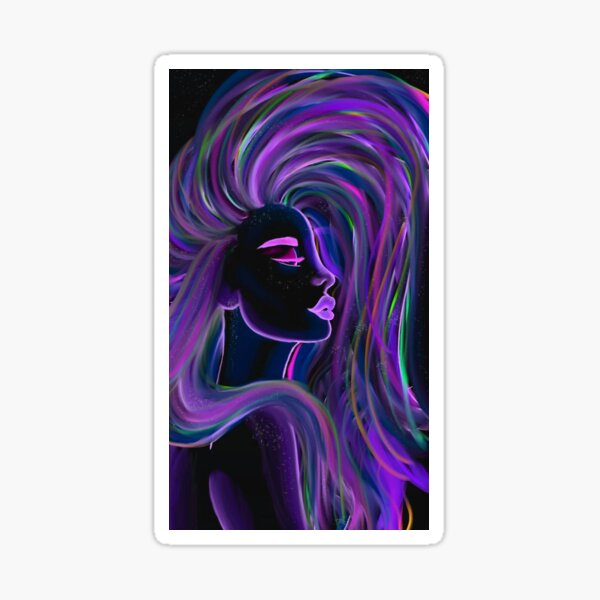 Neon Blacklight Girl Sticker