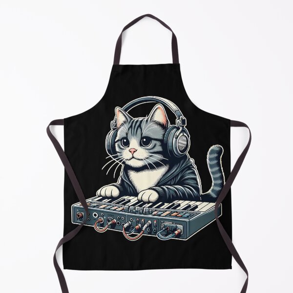 Artikelvorschau, Katzensynthesizer entworfen und verkauft von Funny Vintage Stickers And T-Shirts.