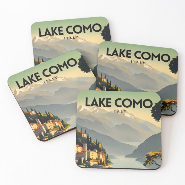 Item preview, Lake Como Italy Minimal Vintage Travel Art Poster designed and sold by ZionPosteria.