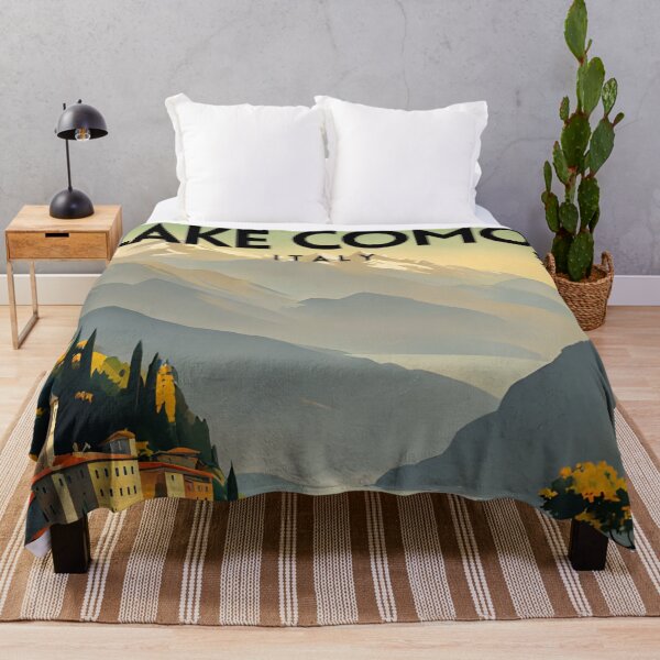 Item preview, Lake Como Italy Minimal Vintage Travel Art Poster designed and sold by ZionPosteria.