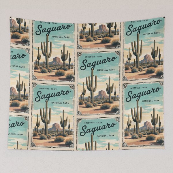 Item preview, Saguaro National Park Postcard Vintage Retro Travel Vintage designed and sold by TravelPostcardGems.