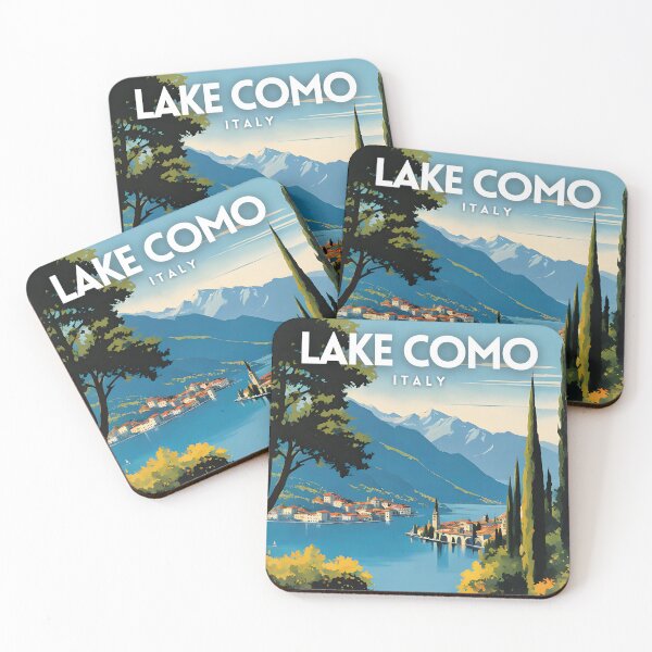 Item preview, Lake Como Retro Art Poster designed and sold by ZionPosteria.