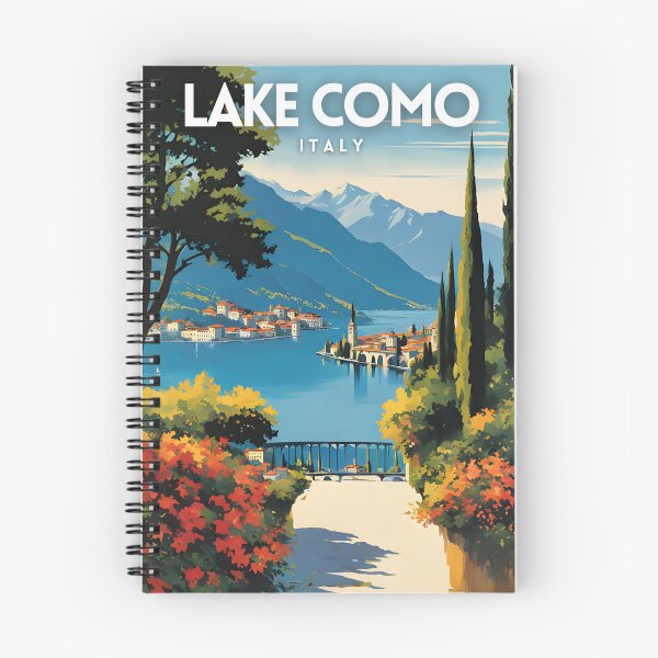 Item preview, Lake Como Retro Art Poster designed and sold by ZionPosteria.