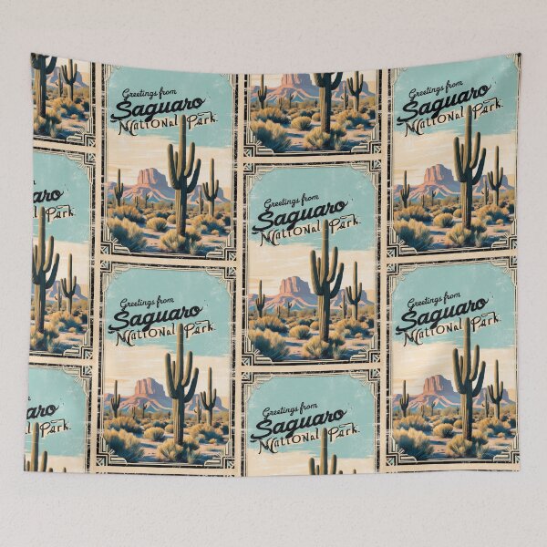 Item preview, Saguaro National Park Postcard Vintage Retro Travel Vintage designed and sold by TravelPostcardGems.