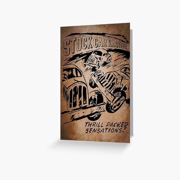 Retro Stock Car Racing Greeting Card
