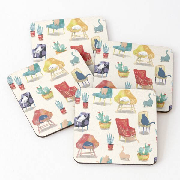 Item preview, Cats and Cozy Chairs [cream]  designed and sold by Aia UENO design.