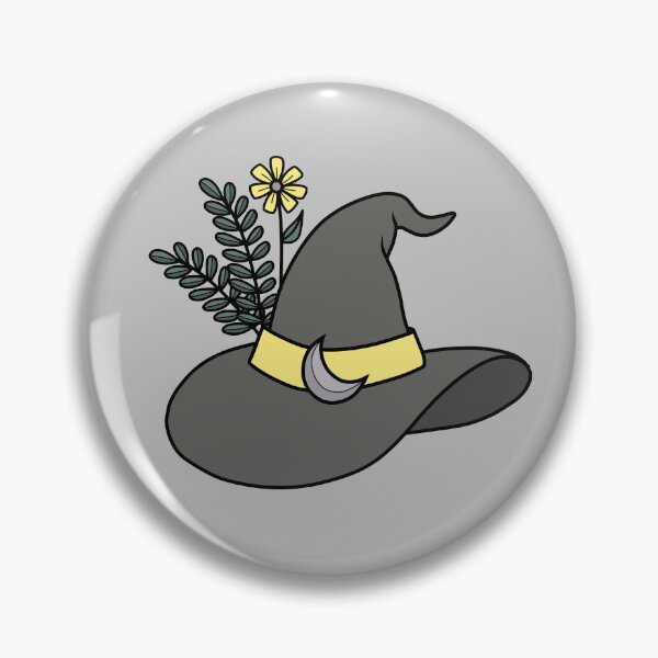 Item preview, Cute, Gray Witch Hat with Yellow Flower designed and sold by DappledMoon.