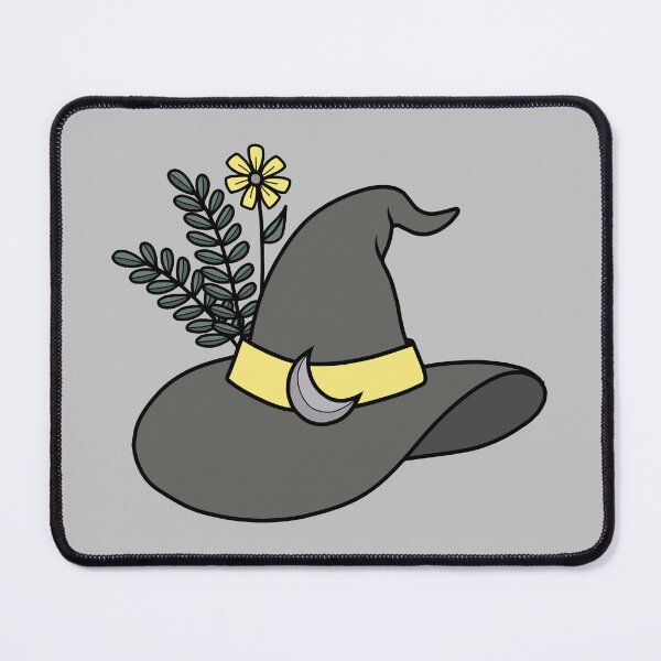 Item preview, Cute, Gray Witch Hat with Yellow Flower designed and sold by DappledMoon.