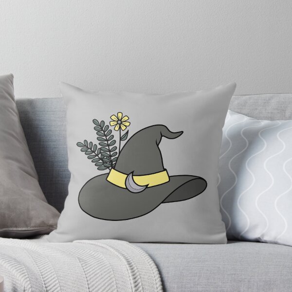 Item preview, Cute, Gray Witch Hat with Yellow Flower designed and sold by DappledMoon.