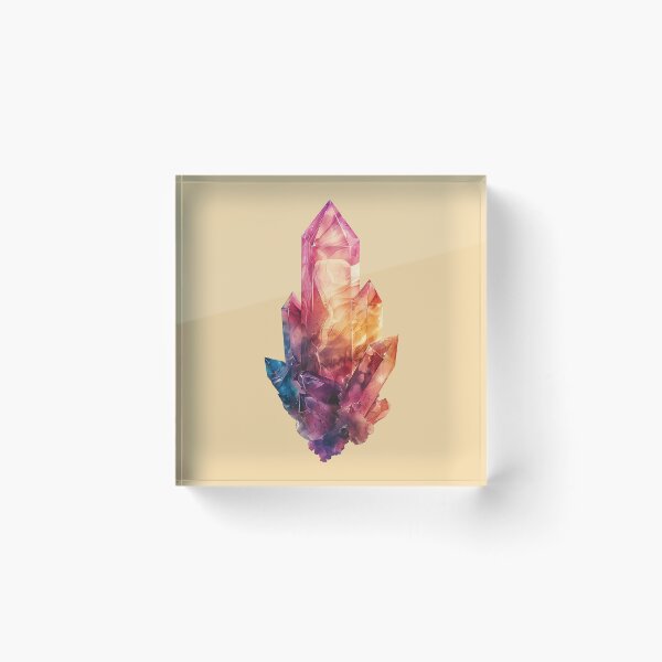 Item preview, Amethyst Crystal Gemstone with Watercolor Effect Pink and Purple designed and sold by meganohm.