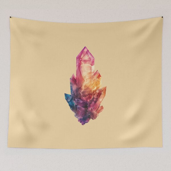 Item preview, Amethyst Crystal Gemstone with Watercolor Effect Pink and Purple designed and sold by meganohm.