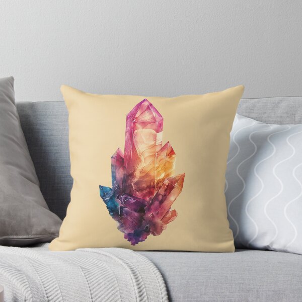 Item preview, Amethyst Crystal Gemstone with Watercolor Effect Pink and Purple designed and sold by meganohm.