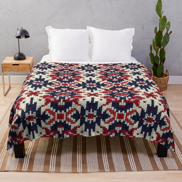 Item preview, Traditional Red and Blue Woven Pattern designed and sold by ImagineCorner.