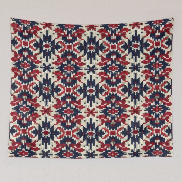Item preview, Traditional Red and Blue Woven Pattern designed and sold by ImagineCorner.