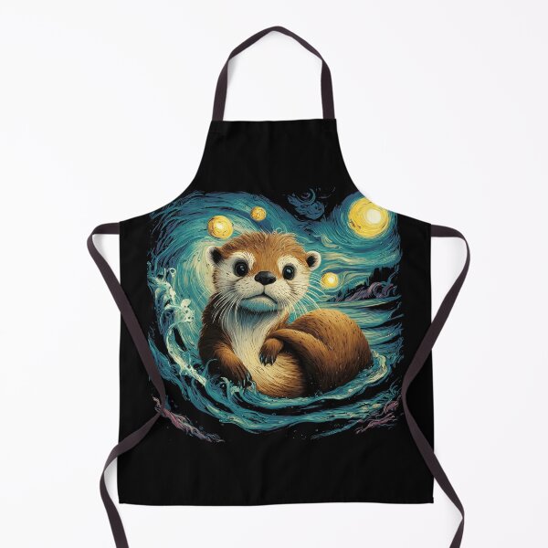 Item preview, River sea Otter starry night Cute wildlife Graphic art print designed and sold by MTRBSK11.