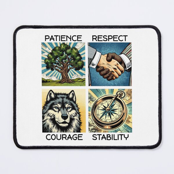 Item preview, Patience, Respect, Courage, Stability (on light) designed and sold by DaddiestAnalyst.