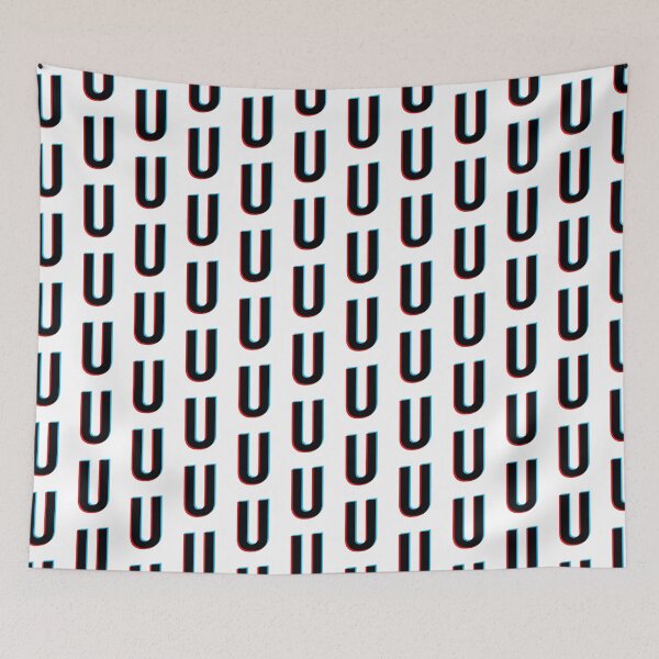 Item preview, Black letter U with red and blue lines designed and sold by MUJU-pixel.