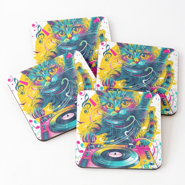 Item preview, Beats & Paws: The DJ Cat designed and sold by Chaotic Cuties.