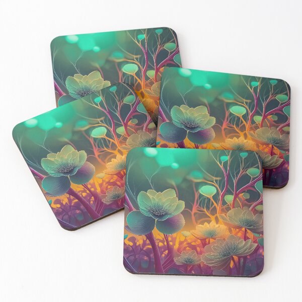Item preview, Golden and blue Glow: 3D Flower Design Art Print designed and sold by danohis2.