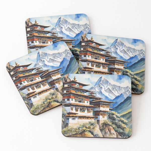 Item preview, The Himalayas of Bhutan in a Watercolour Style designed and sold by Country-Artist.