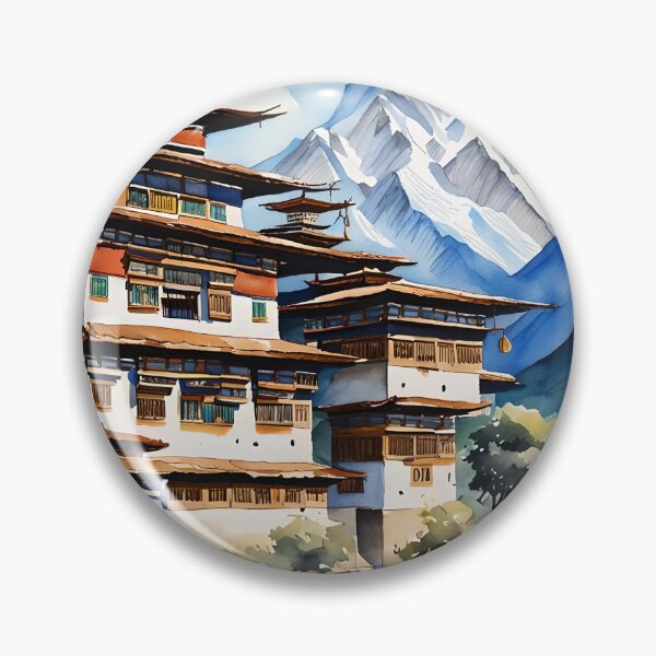 Item preview, The Himalayas of Bhutan in a Watercolour Style designed and sold by Country-Artist.