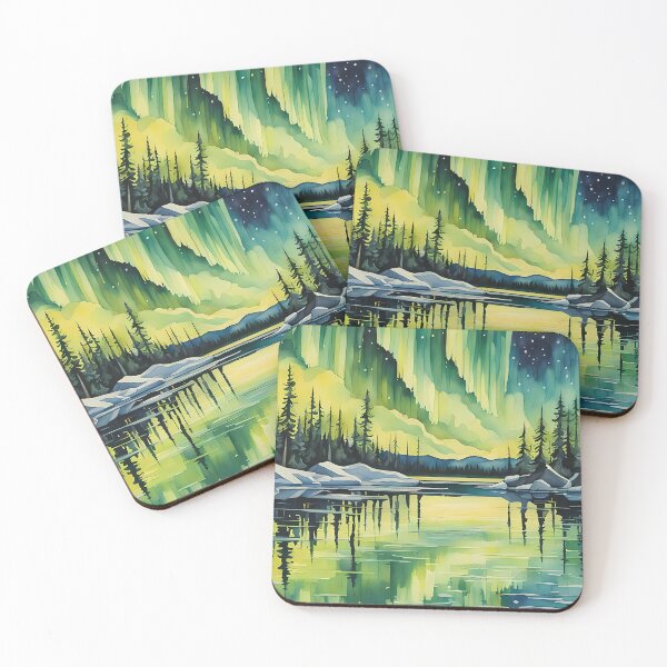 Item preview, The Aurora Borealis or Northern Lights Watercolour Style designed and sold by Country-Artist.
