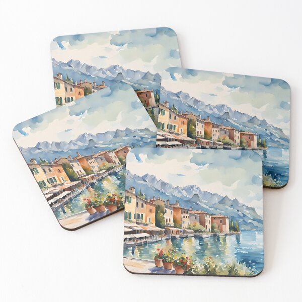 Item preview, The Italian Lakes in a Watercolour Style designed and sold by Country-Artist.