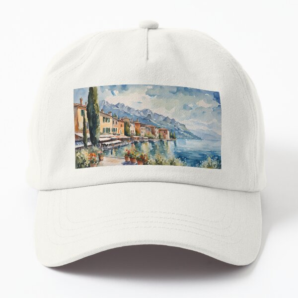 The Italian Lakes in a Watercolour Style Dad Hat