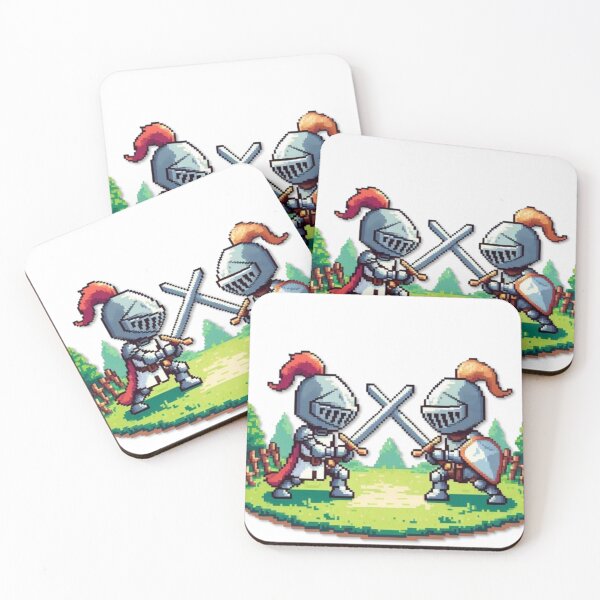 Item preview, Cartoon of two little knights fighting designed and sold by kankan22.